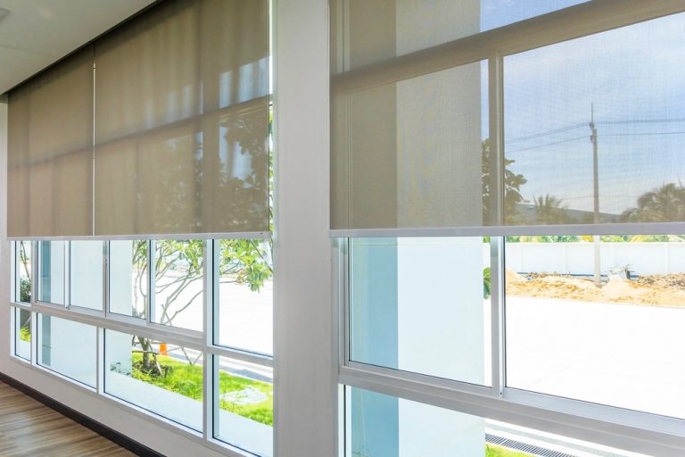 Light brown translucent blinds